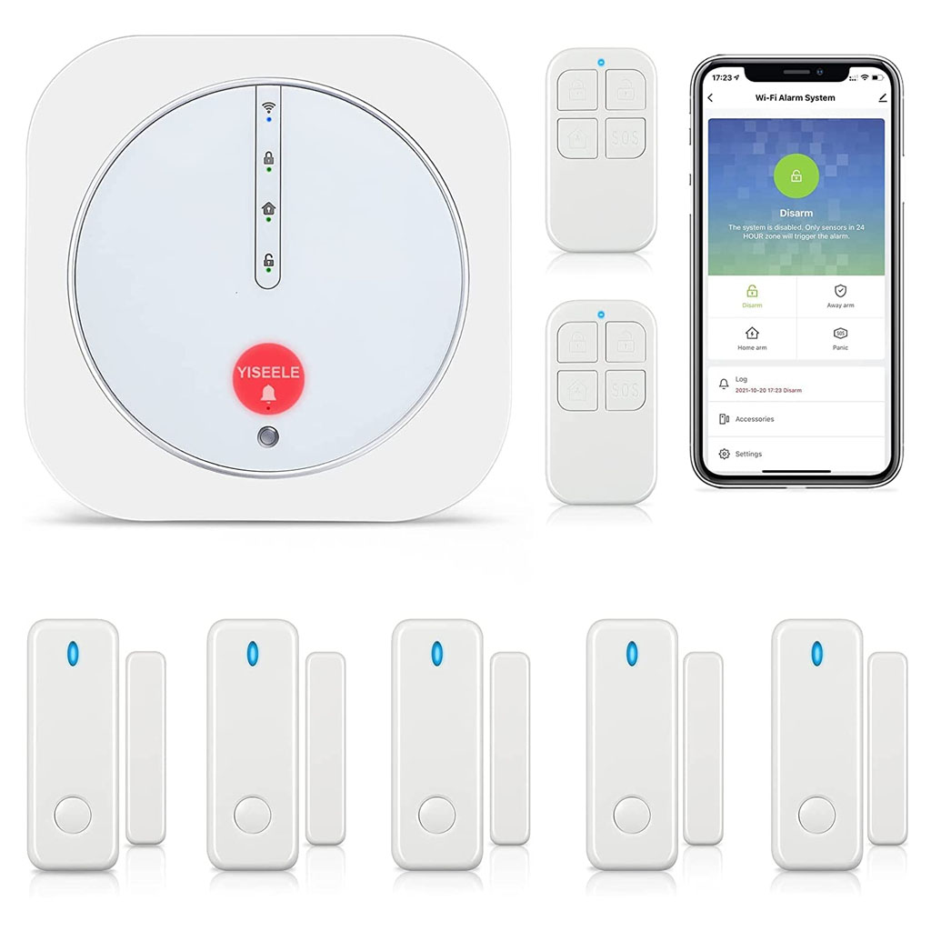 Sistema de seguridad para el hogar, sistema de alarma de puerta con WiFi funciona con Alexa