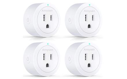 Smart Plug Amysen compatible con Alexa, Echo y Google Home – Solo WiFi 2.4G (Z1 4 Pack)