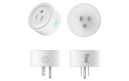 Pivoi Smart Plug Compatible con Alexa & Google, Mini Socket 4 Pack WiFi, Control de Voz, Control Remoto con Alexa, Google y Smart Life App